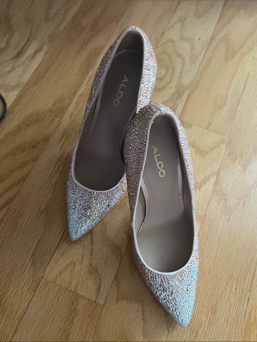 ALDO Pink Crystal Pointed-Toe Heels